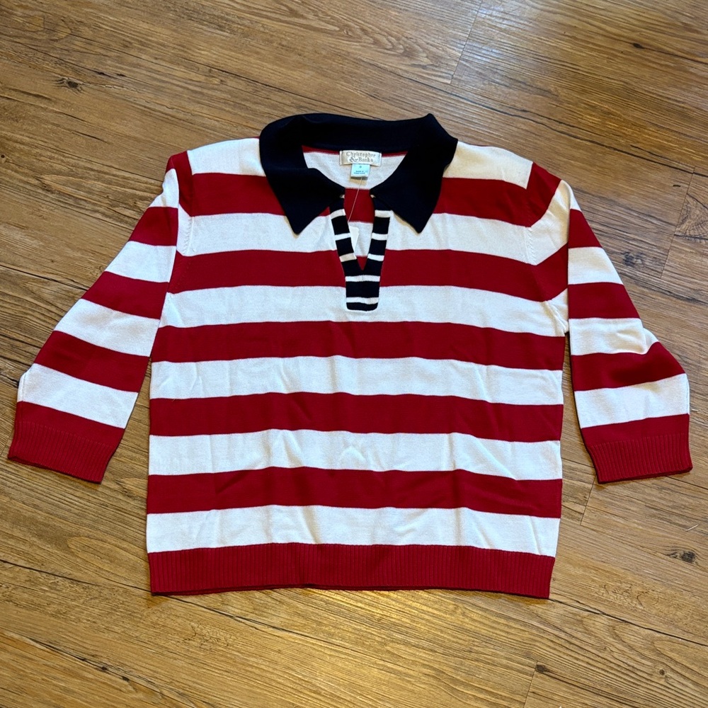 Christopher & Banks Red and White Striped Sweater